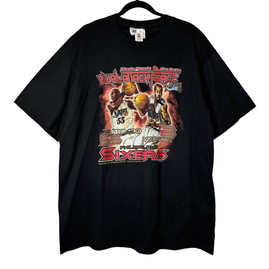 2000’s Philadelphia 76ers Mutombo Iverson NBA T-Shirt Sz XL (B2061)