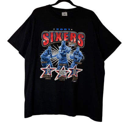 2001 Philadelphia 76ers Mckie Mutumbo Iverson NBA T-shirt Sz L (L778)