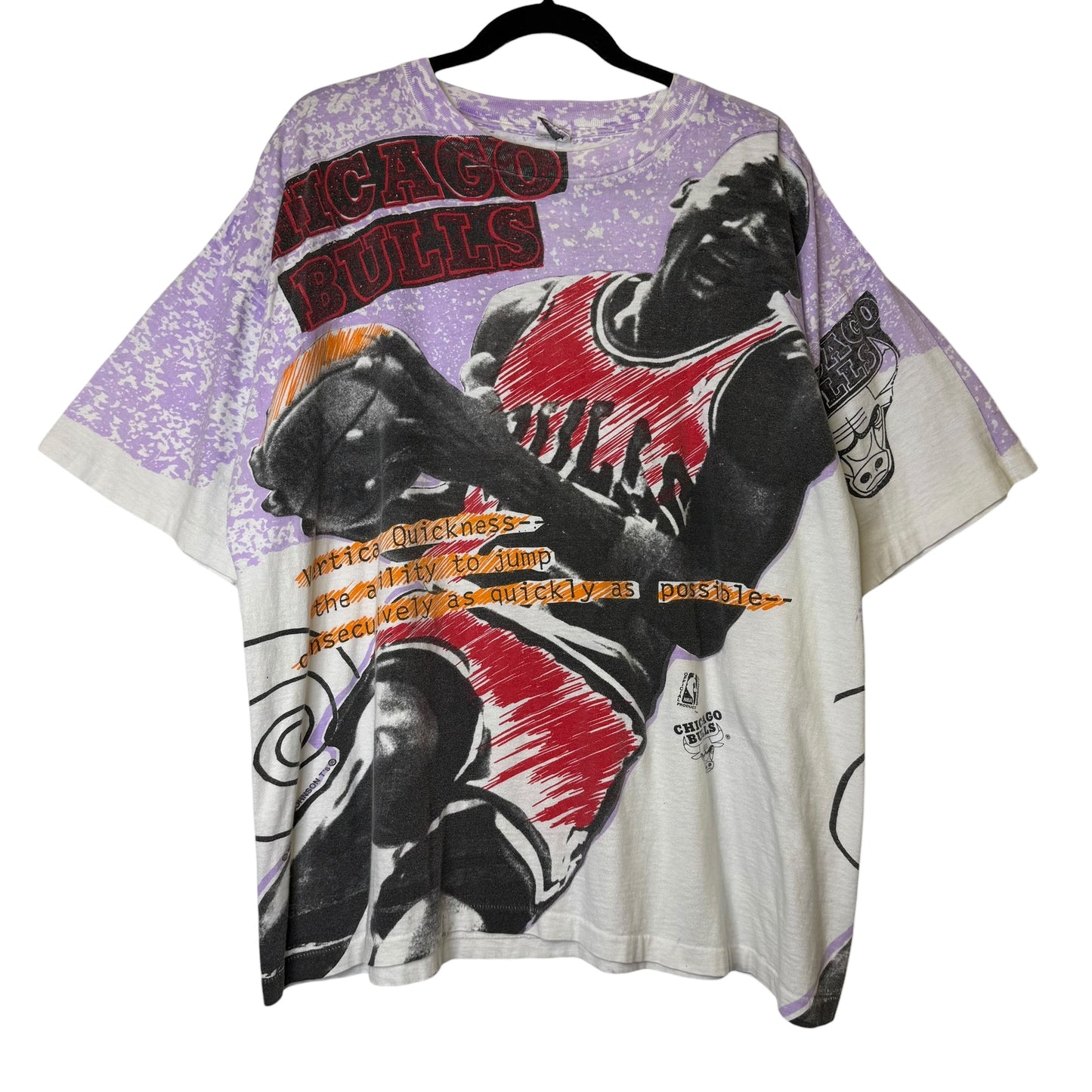 90’s Michael Jordan NBA Chicago Bulls Magic Johnson T's AOP T-shirt Sz XL (A4179)