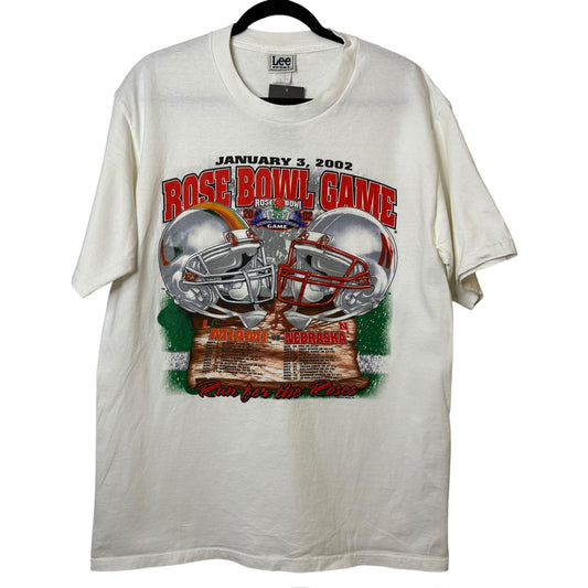 2002 Rose Bowl Football Hurricanes vs Cornhuskers T-shirt Sz XL (A6654)