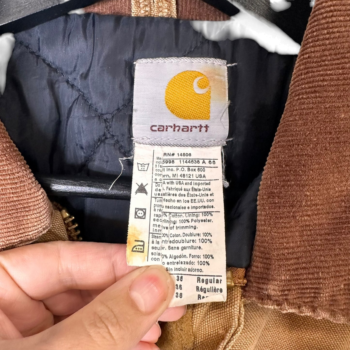 90's Carhartt Tan Canvas Jacket Sz XL