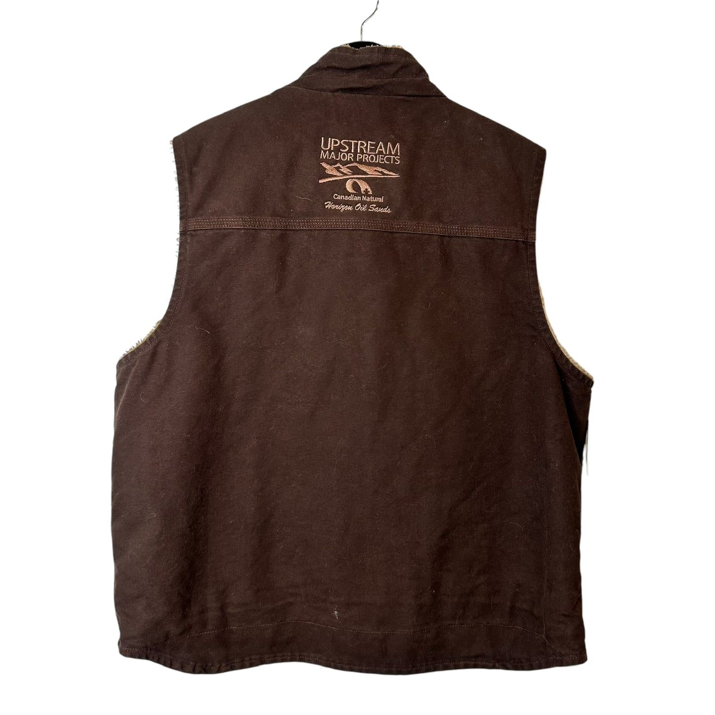 2000's Carhartt Brown Canvas Sherpa Lined Vest Sz XL (A7499)