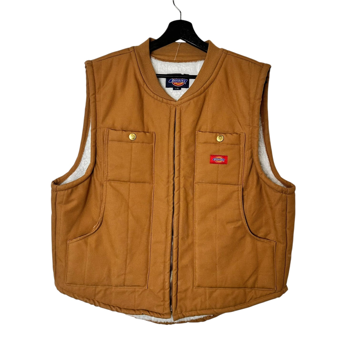 2000's Dickies Canvas Sherpa Lined Vest Sz L (A3155)