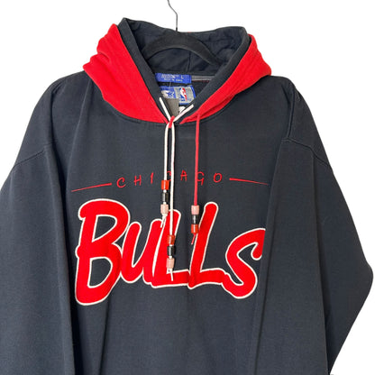 90's Chicago Bulls Starter Spellout Hoodie Sz L (A1840)