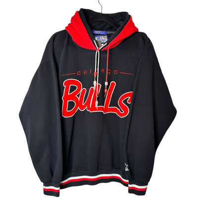 90's Chicago Bulls Starter Spellout Hoodie Sz L (A1840)