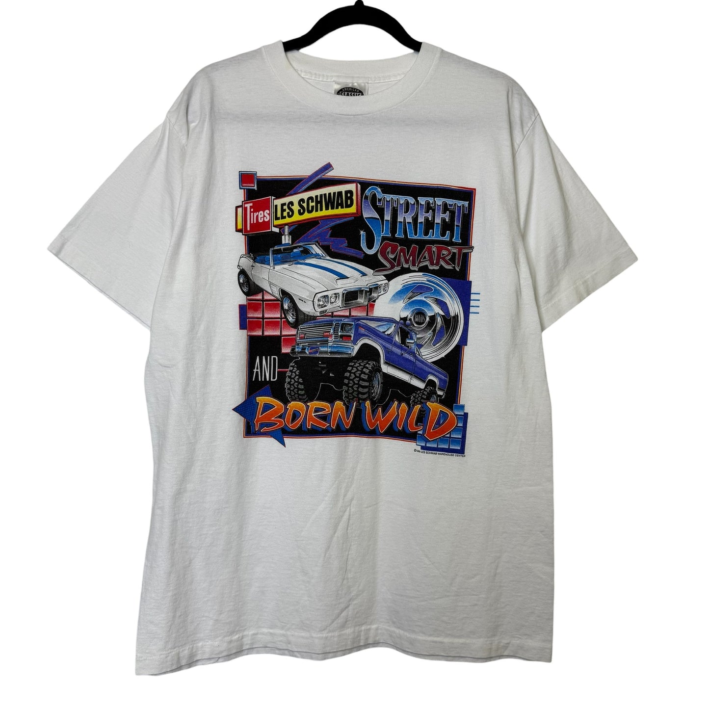 1996 Born Wild Car T-Shirt Sz L (B628)