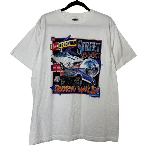 1996 Born Wild Car T-Shirt Sz L (B628)