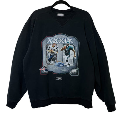 2005 New England Patriots vs Philadelphia Eagles NFL Superbowl Crewneck