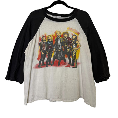 1986 Judas Priest Raglan Tour T-Shirt Sz M (B611)