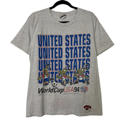 1994 FIFA World Cup Soccer Striker Nutmeg T-Shirt Sz L (B604)