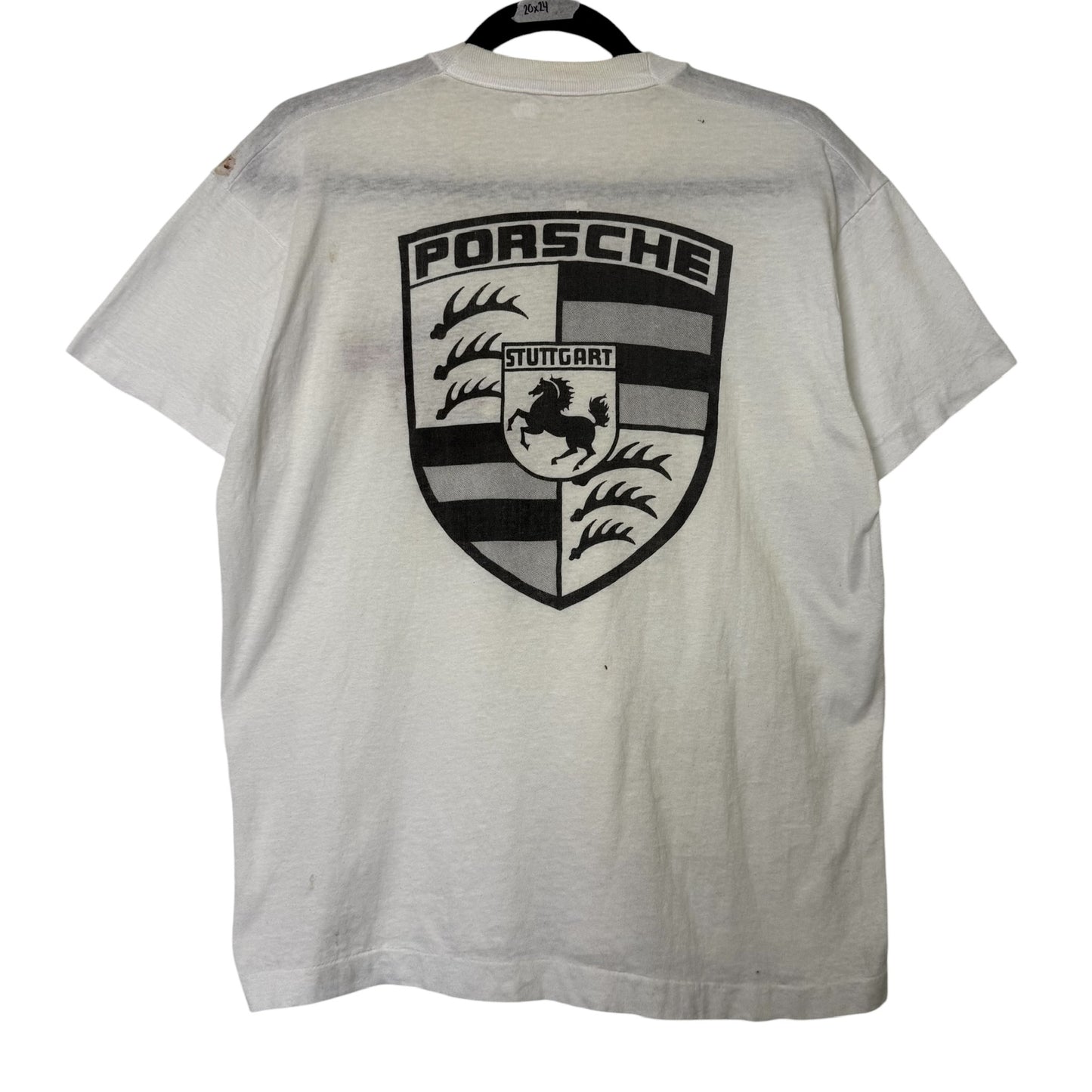 80s Porsche Crest T-shirt Sz L (B601)