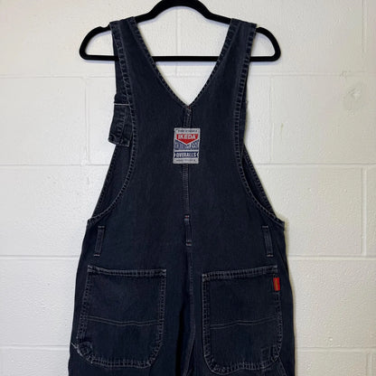 90s Ikeda Denim Overalls Black Sz XL (B2360)