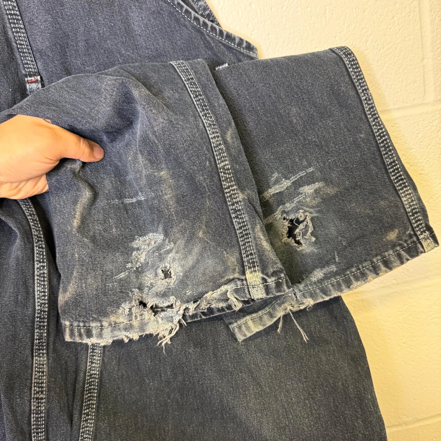 90s Ikeda Denim Overalls Black Sz XL (B2360)
