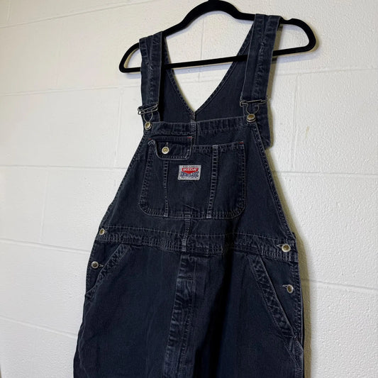 90s Ikeda Denim Overalls Black Sz XL (B2360)