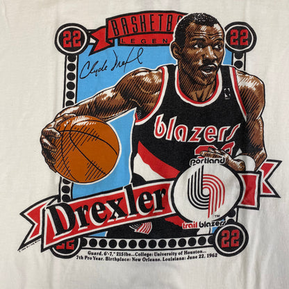 1989 Clyde Drexler Portland Trailblazers Nutmeg T-shirt Sz XL