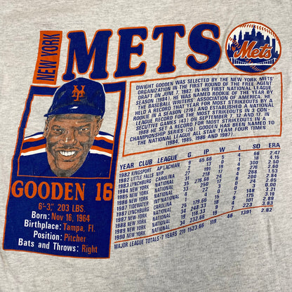 1990 Dwight Gooden NY Mets Nutmeg T-shirt Sz M (X847)