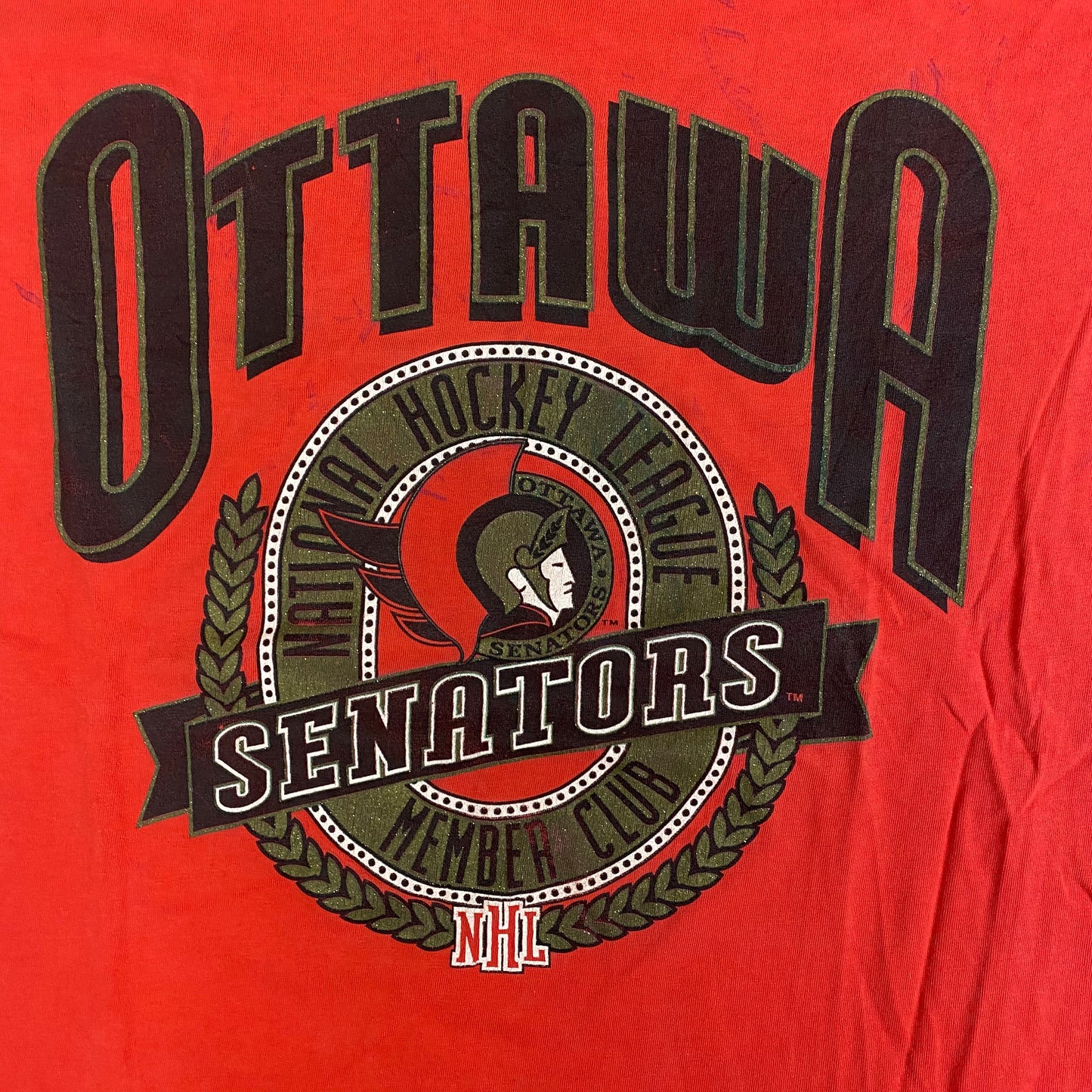 90’s Ottawa Senators Nutmeg CCM T-shirt Sz L (T094)