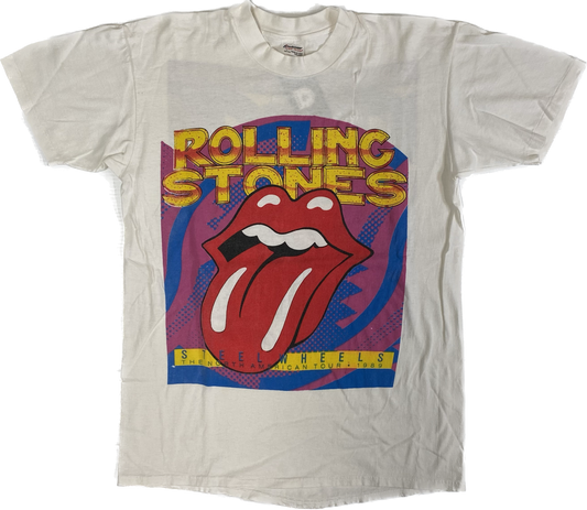 1989 Rolling Stones Steel Wheels Tour T-shirt Sz L (A1661)