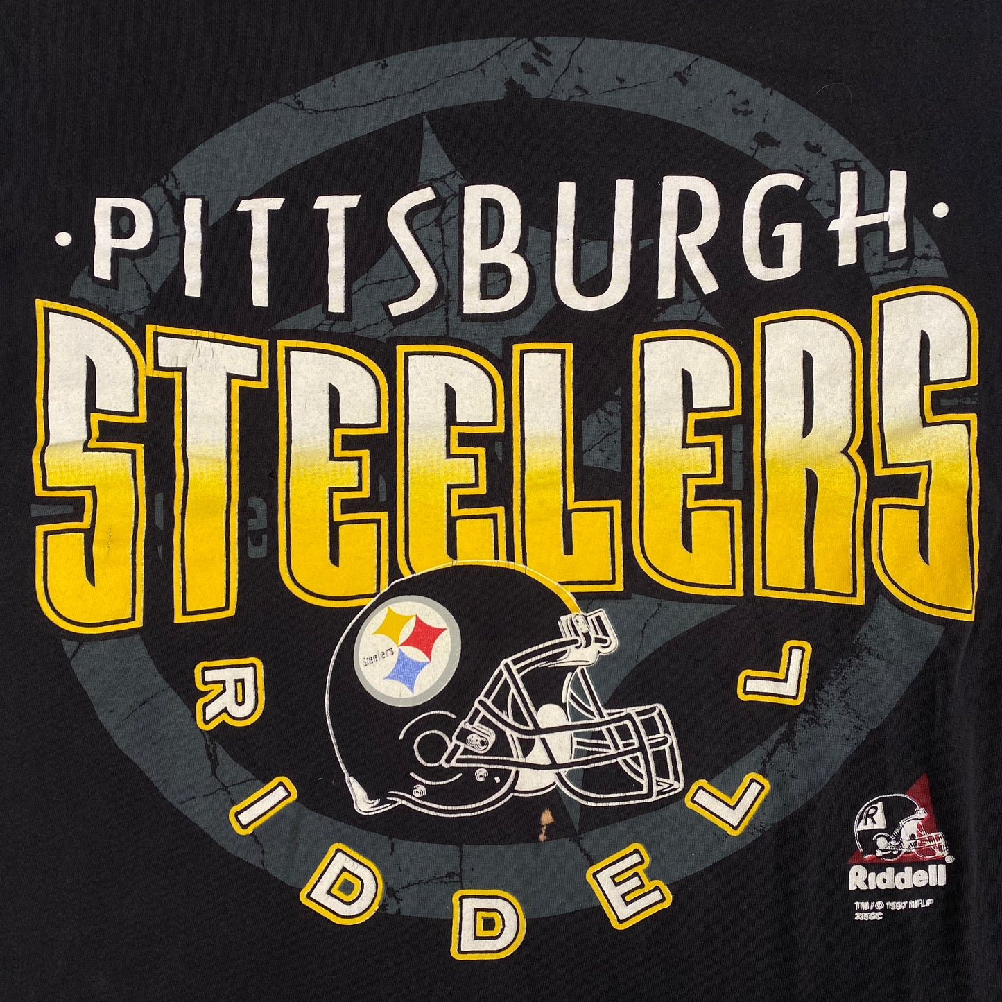 1997 Pittsburgh Steelers Riddel T-shirt Sz L (L508)