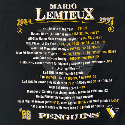 90’s Mario Lemieux Penguins Career Pro Player T-shirt Sz XL (A668)