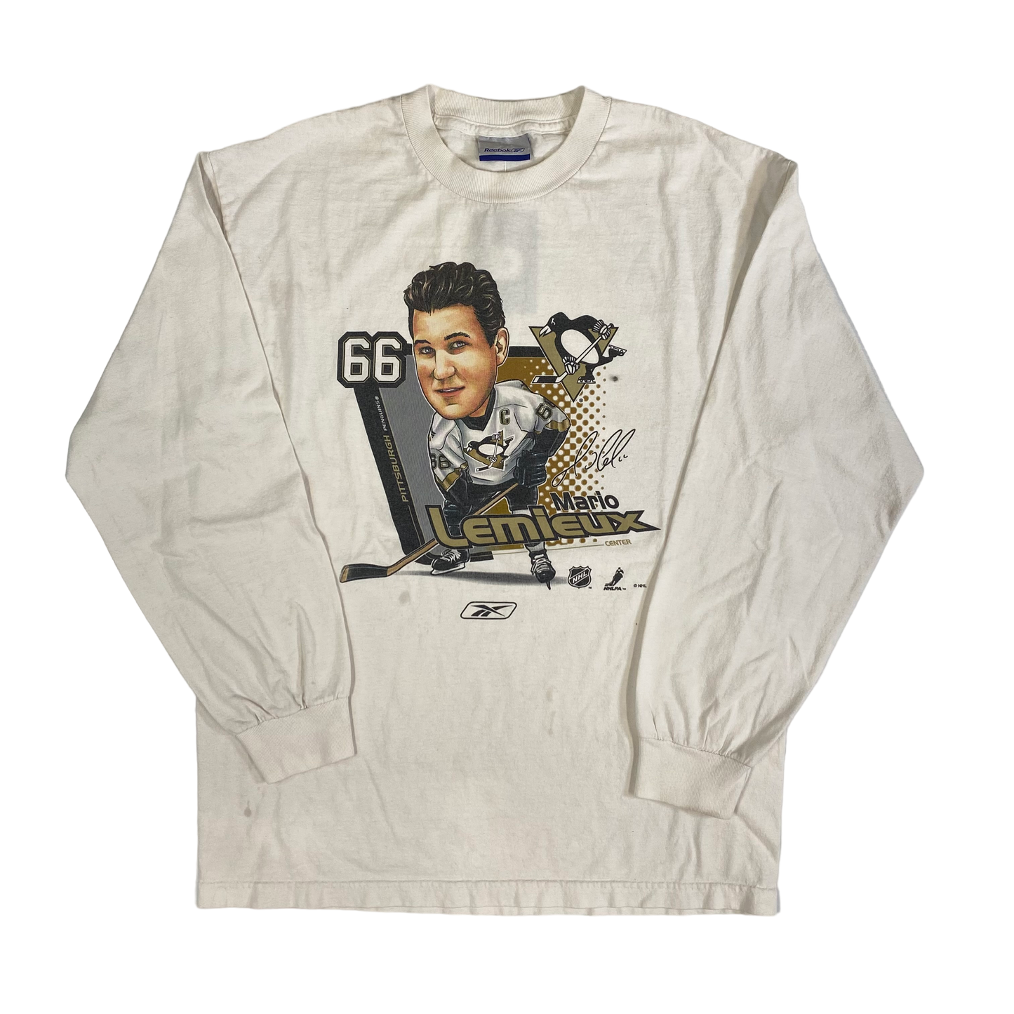 90’s Mario Lemieux Reebok LS T-shirt Sz L (A502)