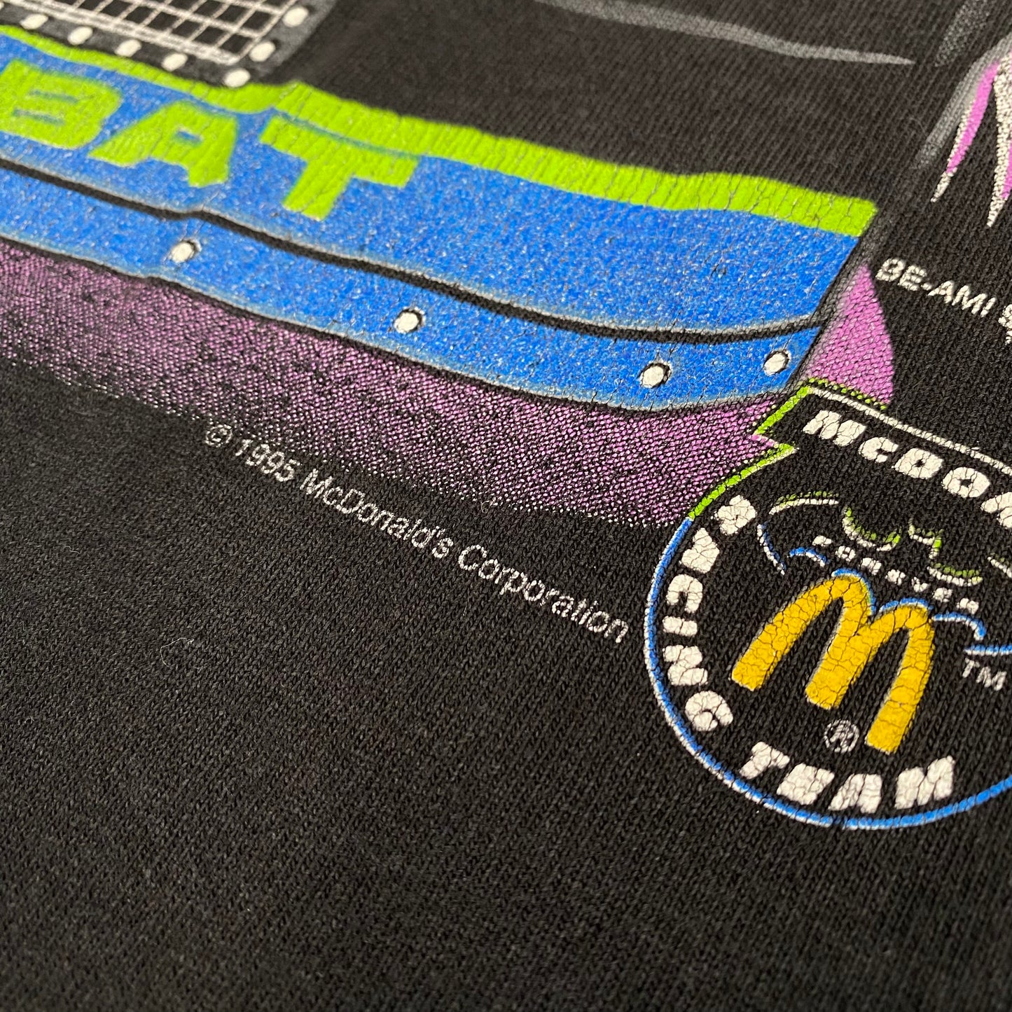 1995 Bill Elliot NASCAR Batman McDonald’s T-shirt Sz XL (1990)