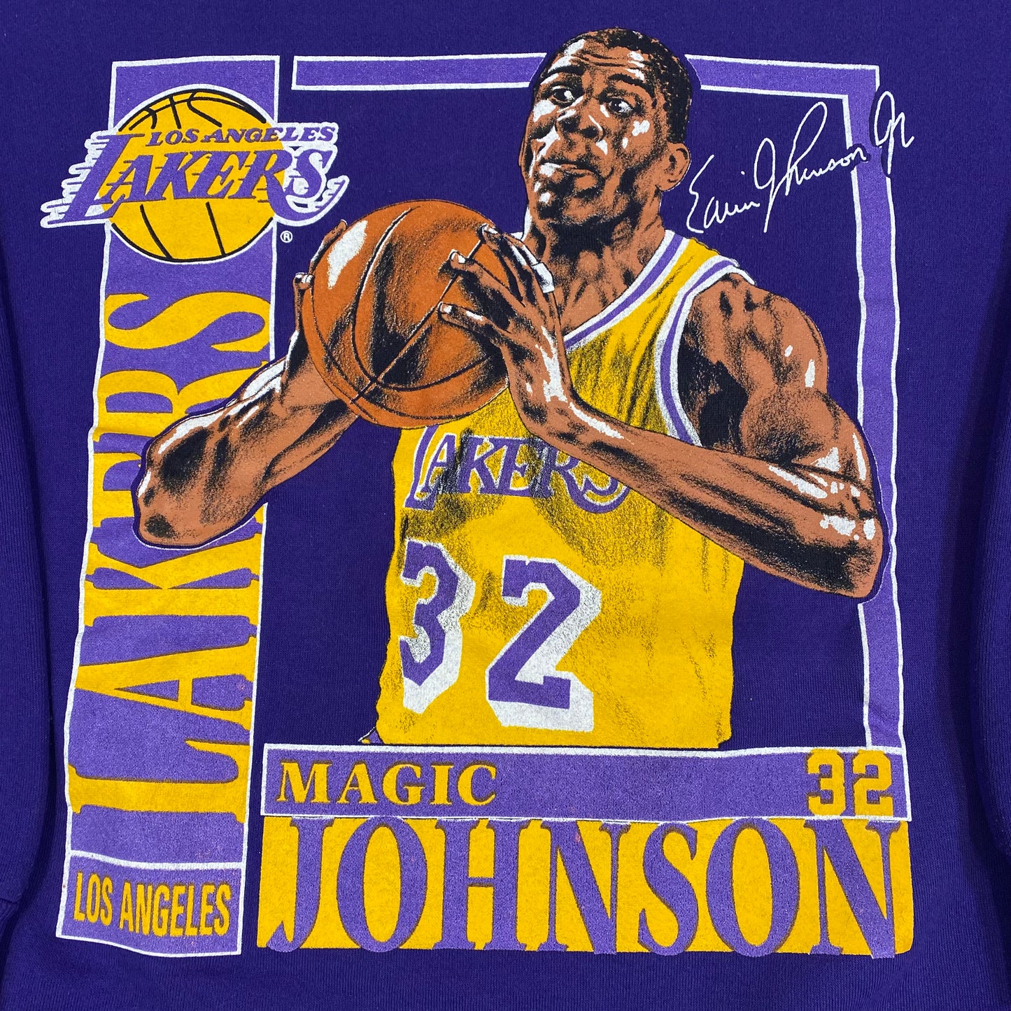 90’s Magic Johnson Nutmeg Stats Crewneck Sz L (A1397)