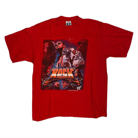 2001 The Rock WWF T-shirt Sz L (A1296)