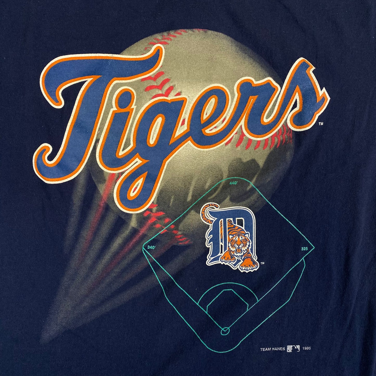 1995 Detroit Tigers T-shirt Sz L (T010)