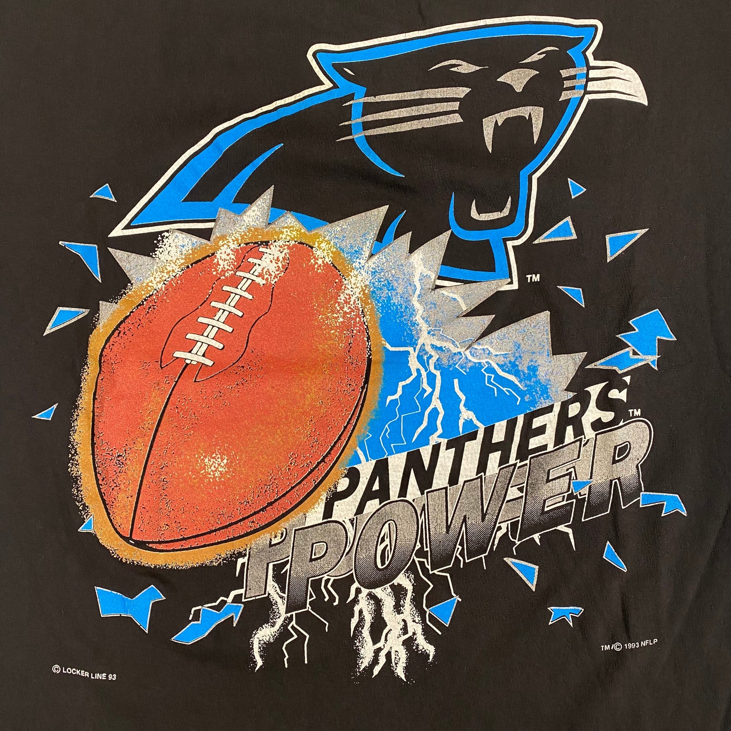 1993 Carolina Panthers ‘Power’ T-shirt Sz XL (A1873)