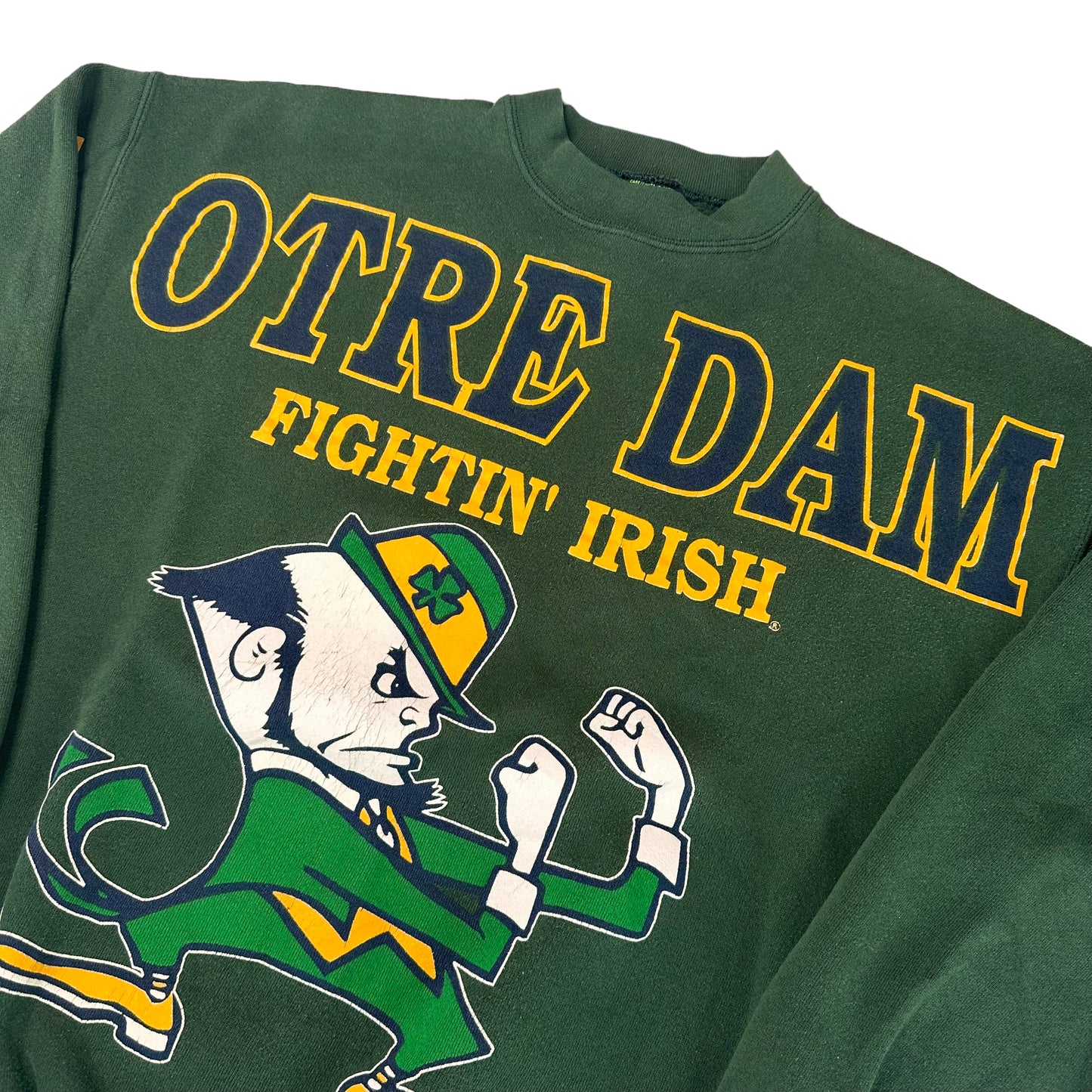 90s Notre Dame Fighting Irish Spellout Crewneck Sz L (A1085)