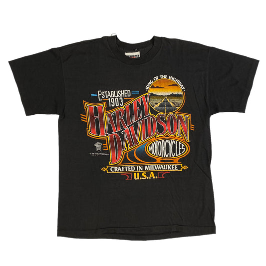 1988 Harley-Davidson ‘King of the Highway’ T-shirt Sz XL (X044)