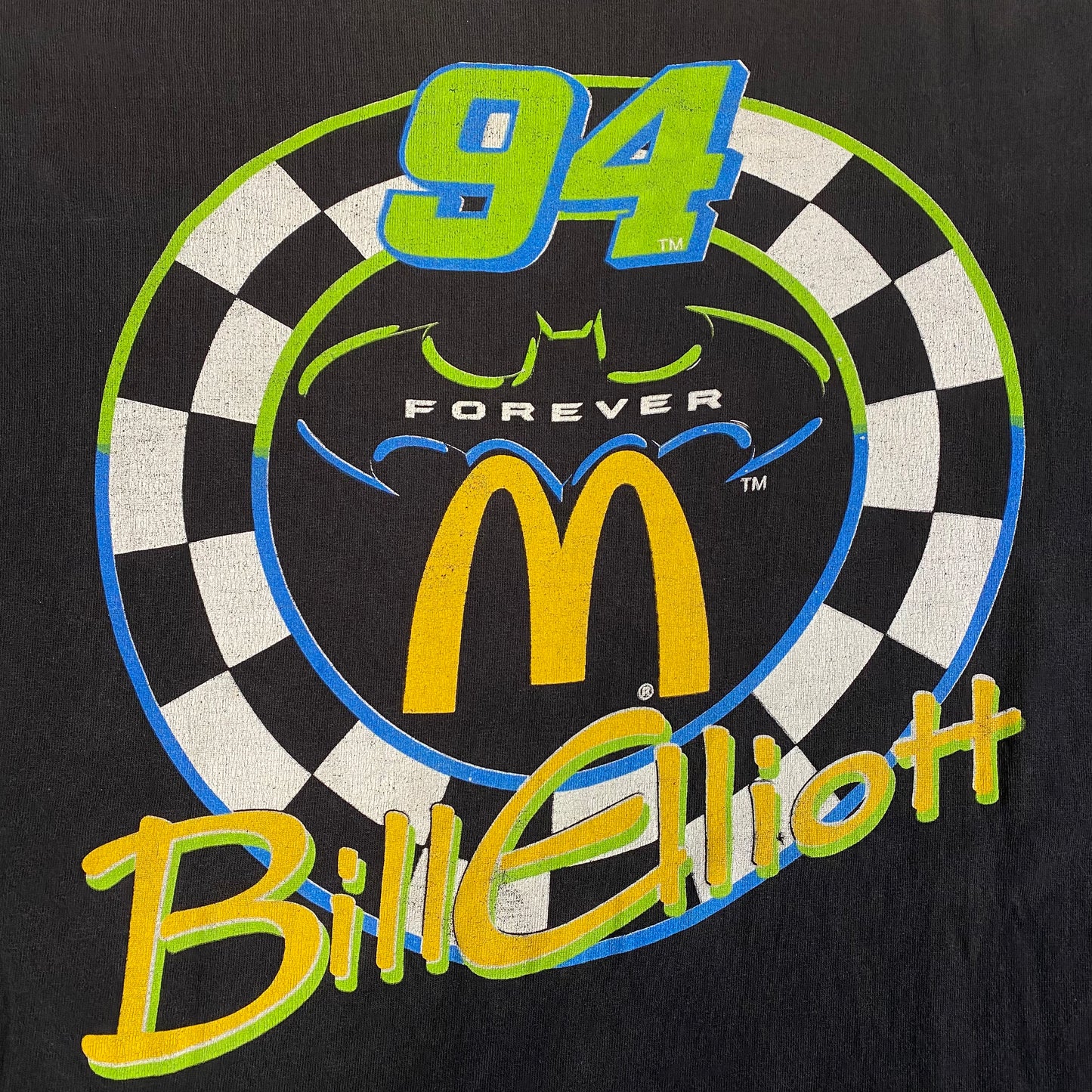 1995 Bill Elliot NASCAR Batman McDonald’s T-shirt Sz XL (1990)