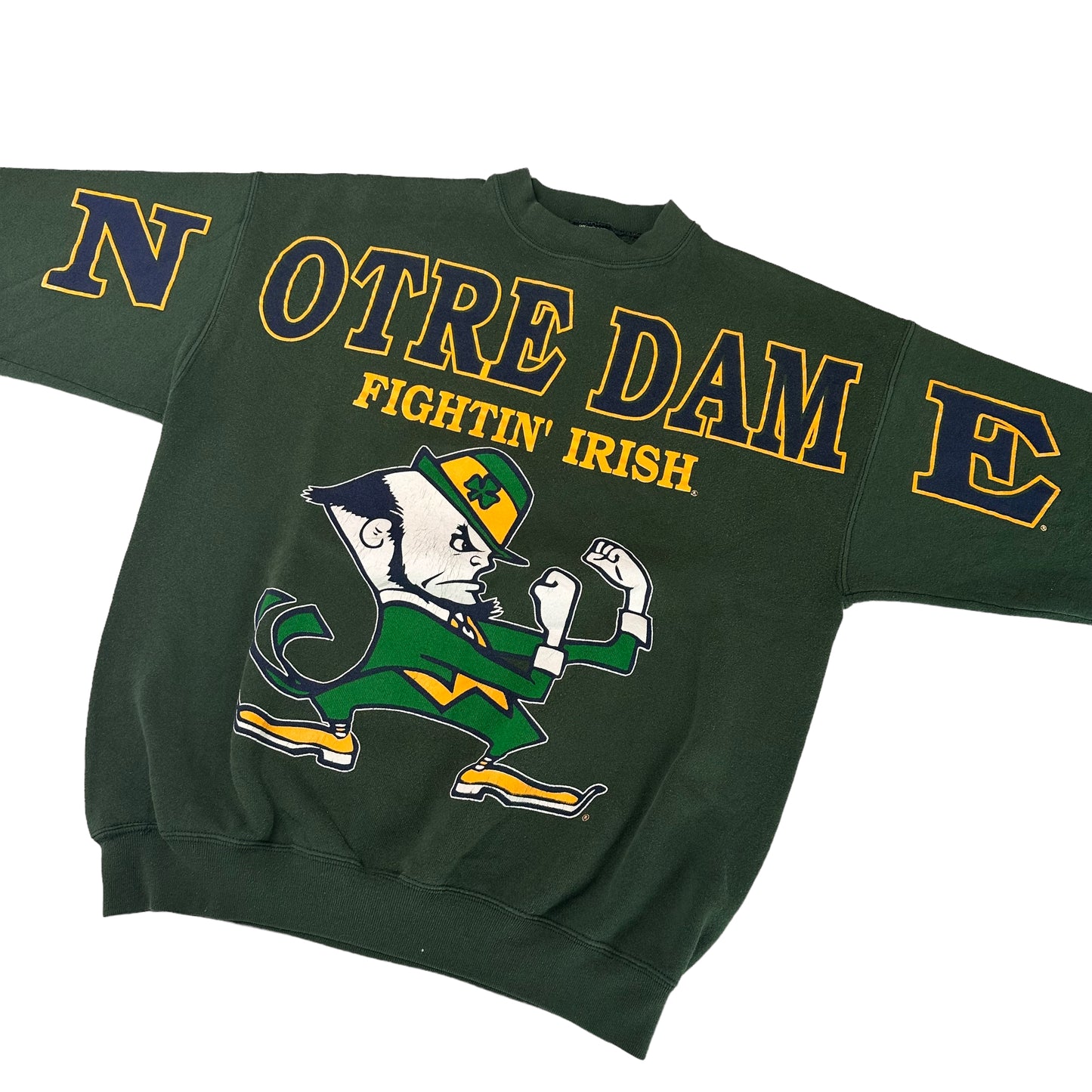 90s Notre Dame Fighting Irish Spellout Crewneck Sz L (A1085)