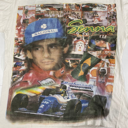 80’s Ayrton Senna AOP F1 T-shirt Sz 2XL (A1386)