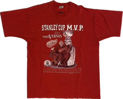 1997 Mike Vernon Stanley Cup MVP Redwings T-shirt Sz XL (A835)