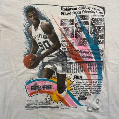 1990 David Robinson Spurs Article T-shirt Sz L (A3100)