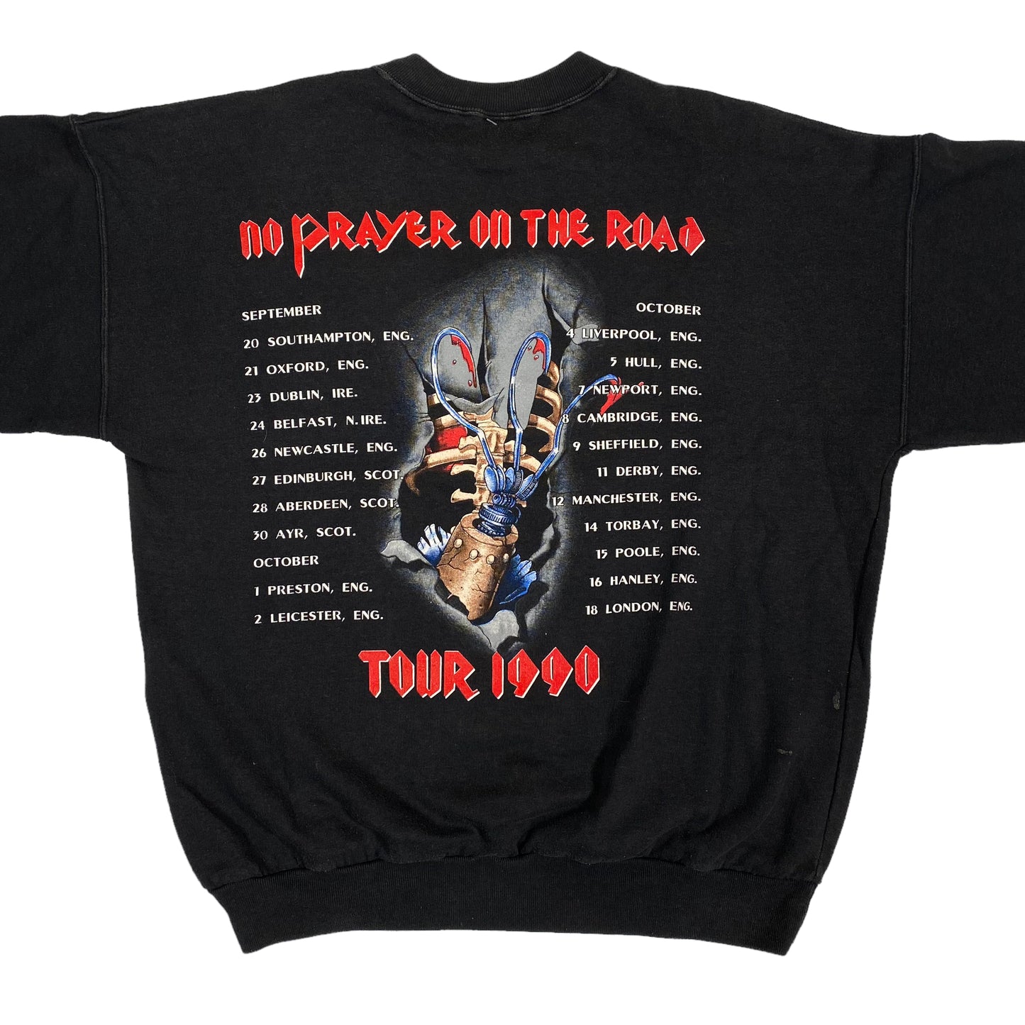 1990 Iron Maiden Europe Tour Crewneck Sz L (A1738)