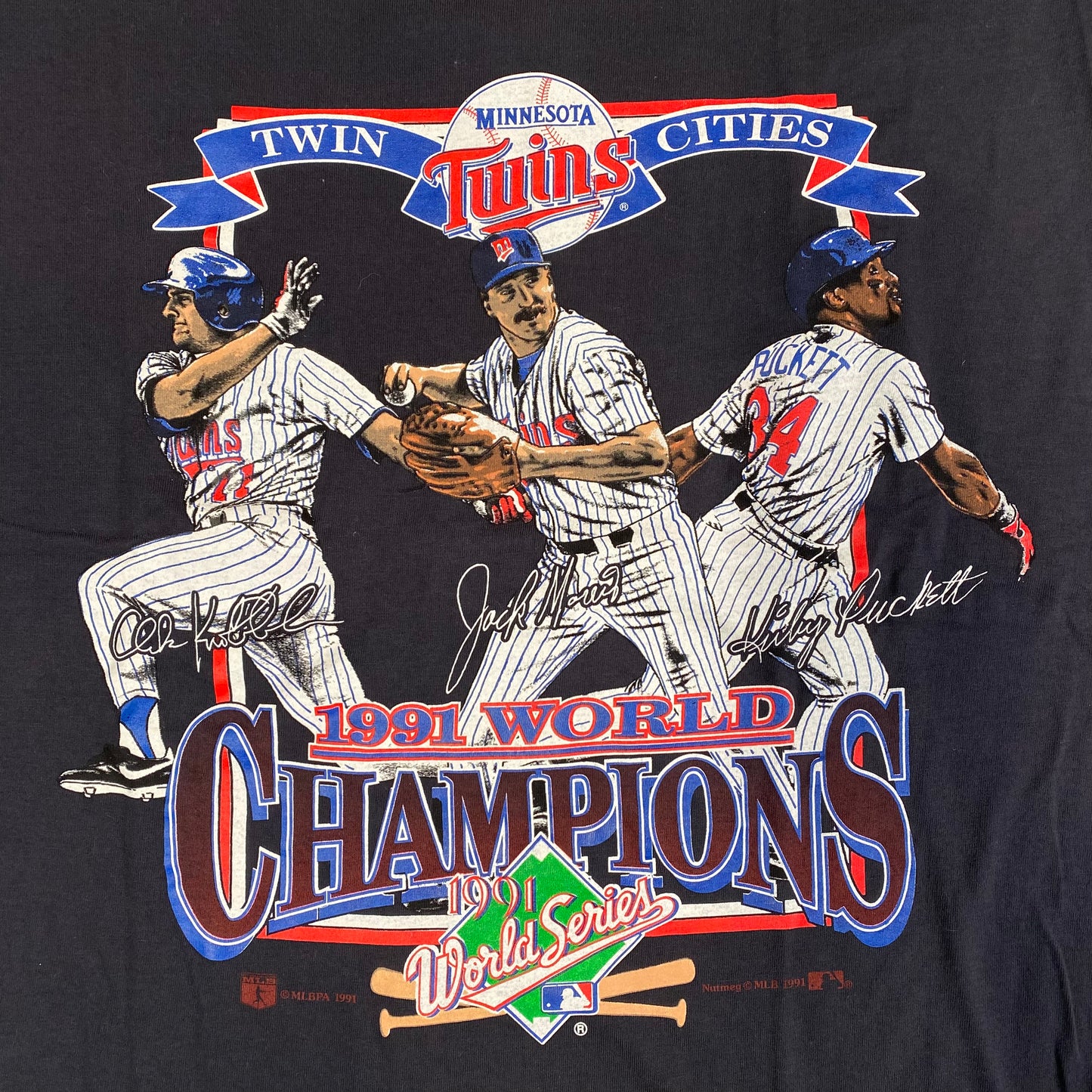 1991 Minnesota Twins World Series Champions T-shirt Sz XL (A1375)