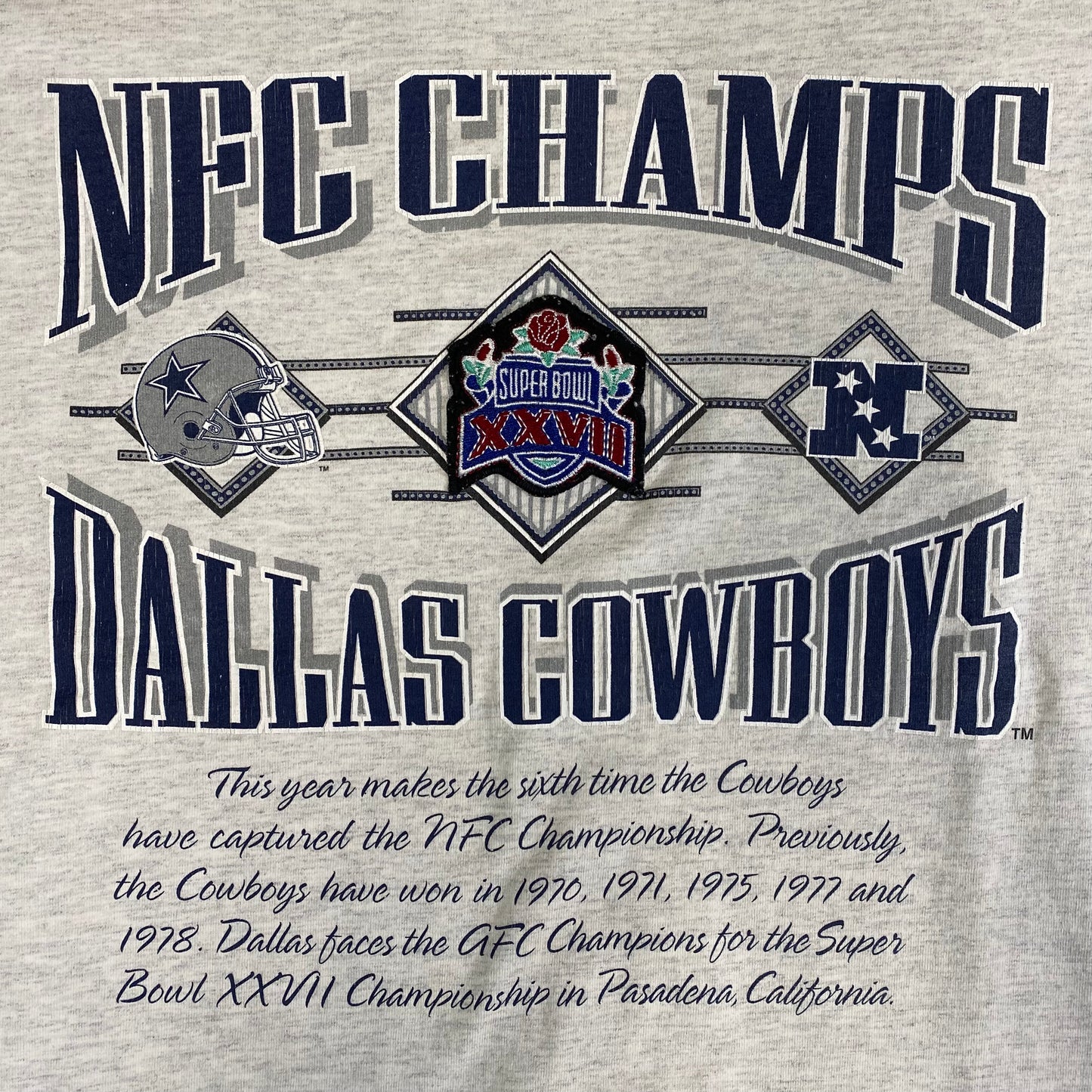 90’s Dallas Cowboys NFC Champions T-shirt Sz XL (L951)