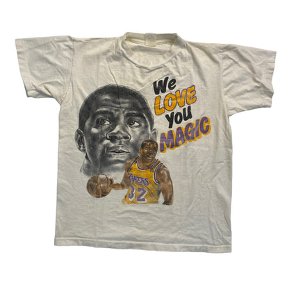 80’s Magic Johnson’We Love You Magic’ T-shirt Sz L (A3099)