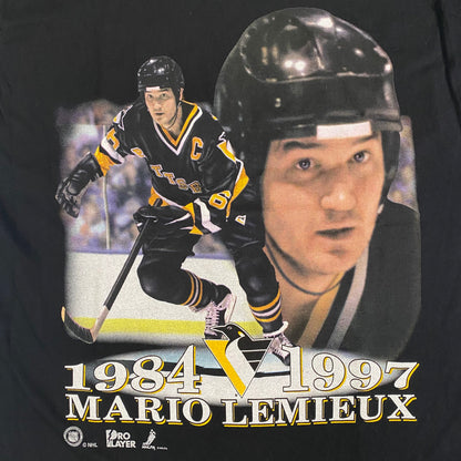 90’s Mario Lemieux Penguins Career Pro Player T-shirt Sz XL (A668)