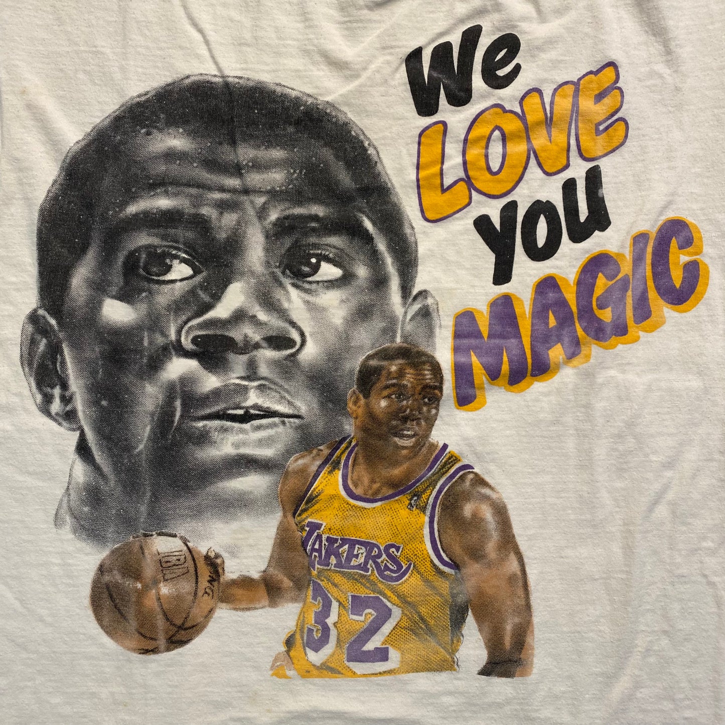 80’s Magic Johnson’We Love You Magic’ T-shirt Sz L (A3099)